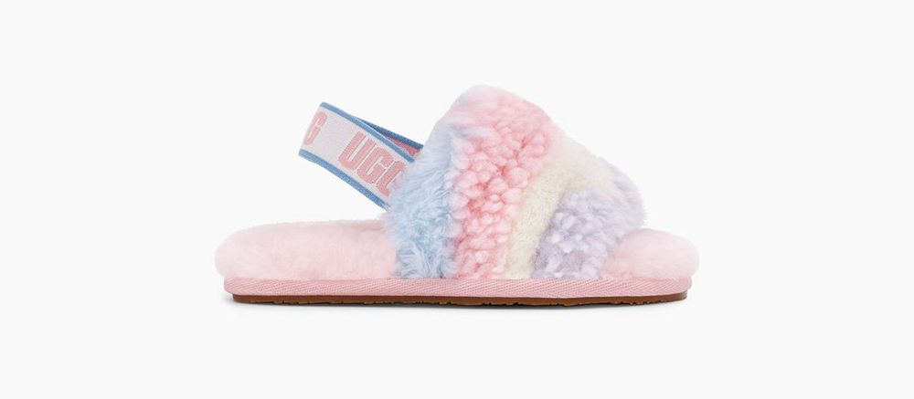 Ugg Fluff Yeah Cali Collage - Kids Slippers - Stripes - NZ (0461AWSIM)